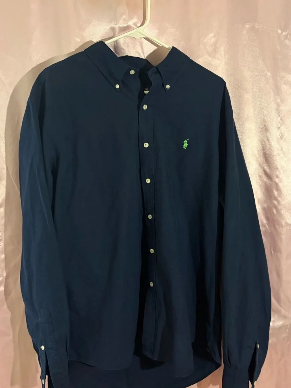 Polo by Ralph Lauren Navy Button-Down Shirt with Green Pony